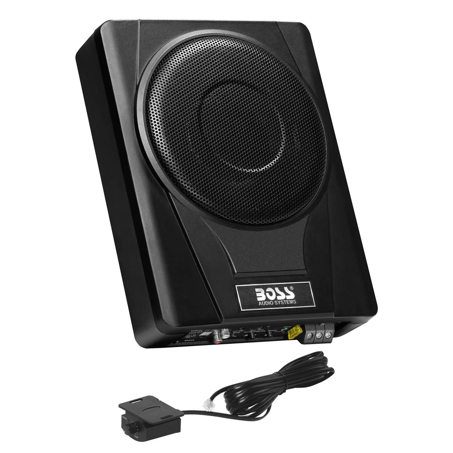 BASS8 8 Inch Powered under Seat Car Subwoofer – 800 Watts Max, Single 4 Ohm Voice Coil, Built-In Amp, Remote Subwoofer Control, Sold Individually
