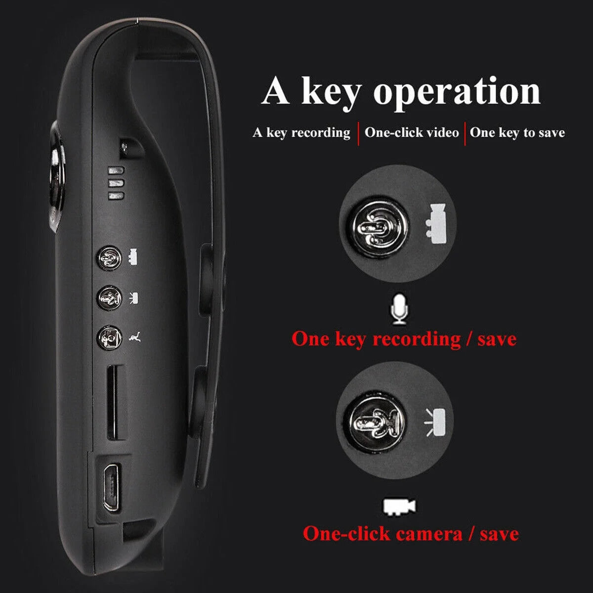 1080P HD Hidden Camera Mini Police Cam Mini Camera Police Video Recorder Body Cam Indoor Outdoor Camera Portable Pocket Recording