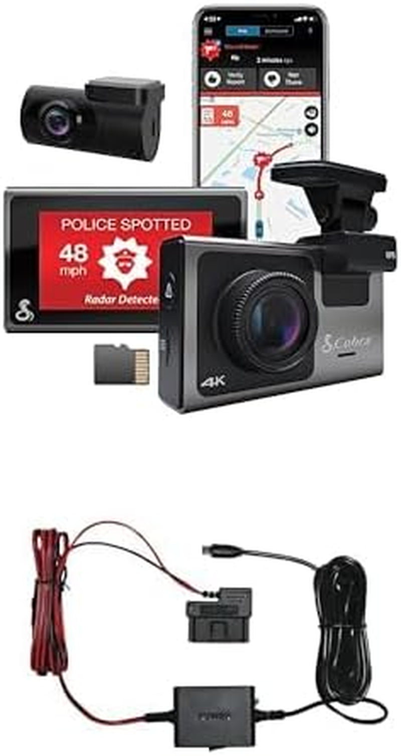 Smart Dash Cam with Interior Cam (SC 201) - Full HD 1080P Resolution, Built-In Wifi & GPS, Live Police Alerts, Incident Reports, Emergency Mayday, Drive Smarter App, 16GB SD Card Incl.