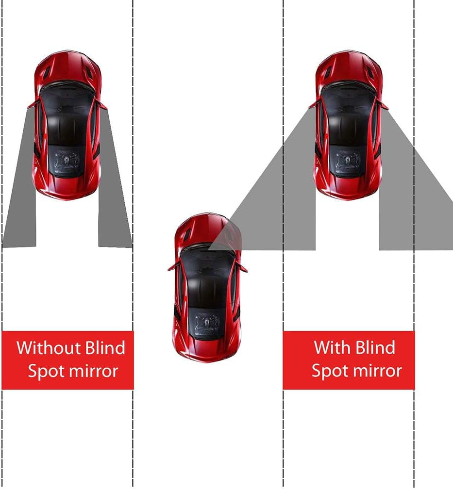 2PCS Small Blind Spot Mirror,2" round HD Glass Convex Rear View Mirror,Strong Adhesive Mirror for Car, Van, SUV and Trucks (2"(50Mm), Black Frame)
