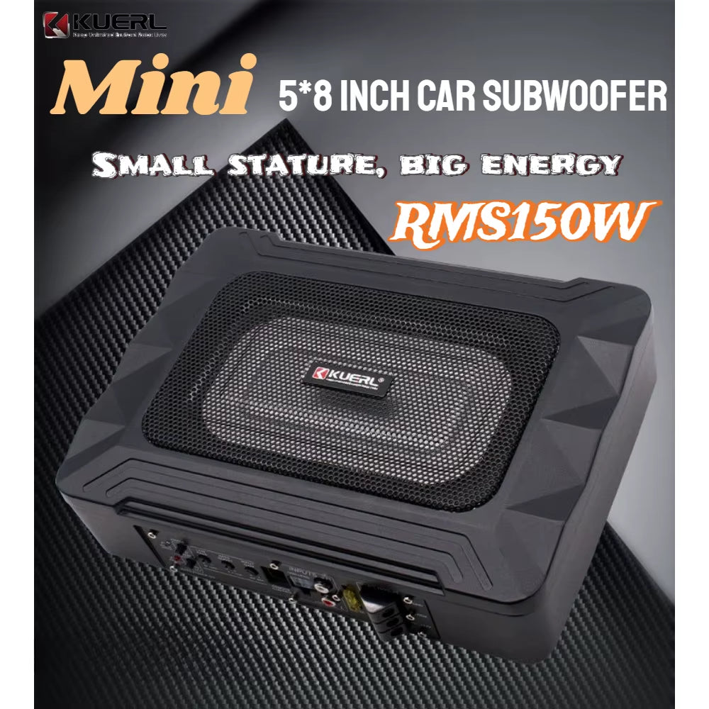 5X8 Inch Car Subwoofer Mini Car Audio Car Subwoofer with Amplifier Car Audio System Subwoofer Rms150W Subwoofer under the Seat