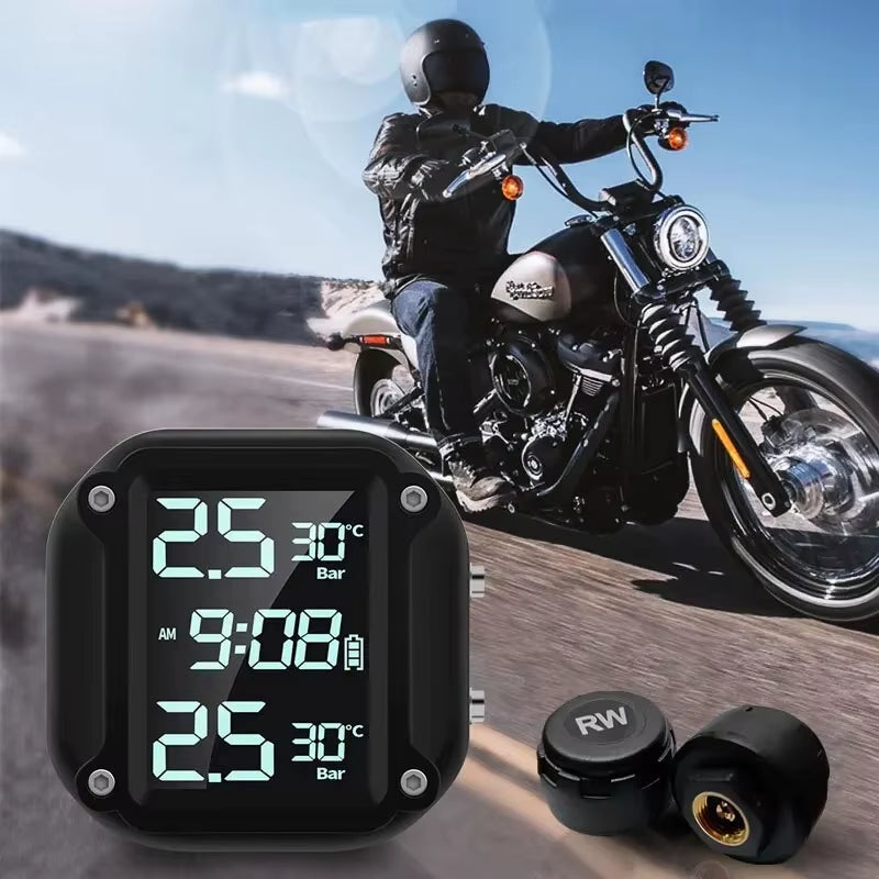 Motorcycle Tire Pressure Monitor M5 Combination Digital Display External Motorcycle Wireless Tire Pressure Detector