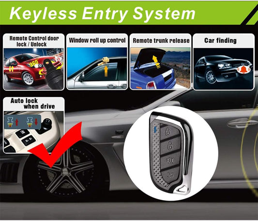 Car Keyless Entry System, Car Central Power Door Lock with 4 Button Remote Control Transmitter, Electrical Anti-Theft Installations for Vehicles