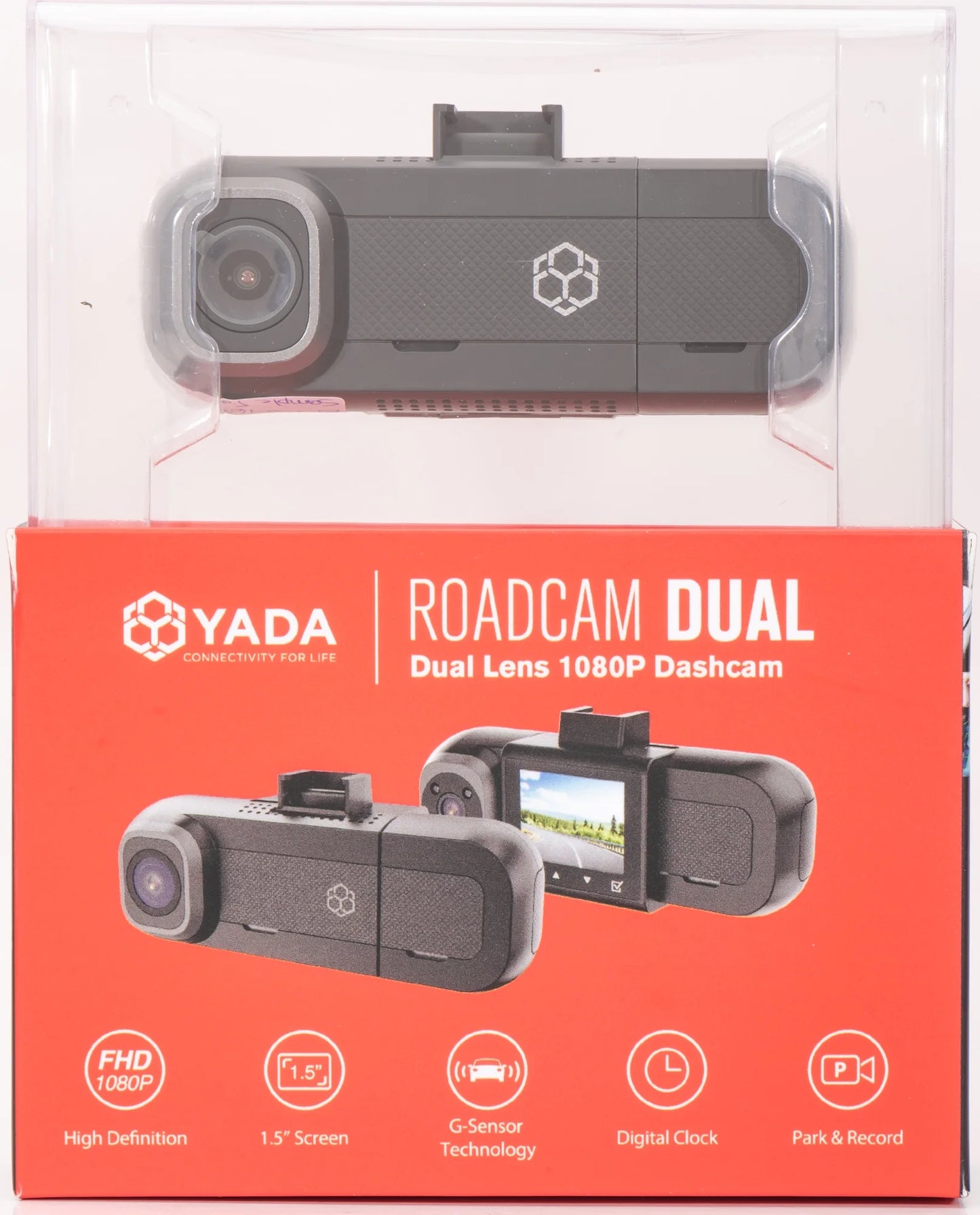 (2 Pack) Roadcam Dual Two-Way Recording Dash Cam with 1080P Front and Interior Cabin View, Smart G-Sensor, Wi-Fi App Compatible, 16GB SD Card Included. BT532698