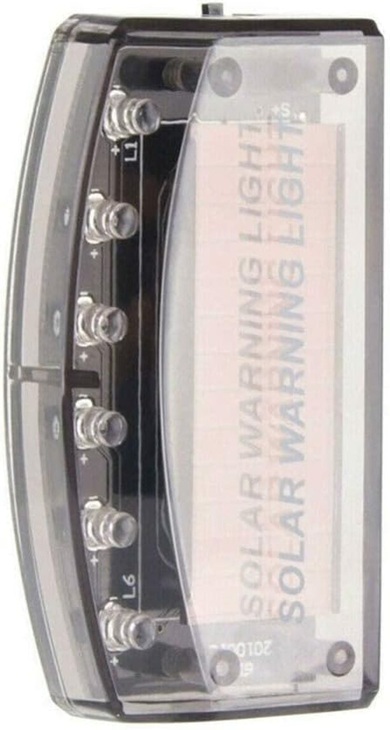 Car Fake Dummy Alarm Led Light Blue 6 LED Warning Light Solar Power Simulated Security Anti-Theft Flashing Light Car Burglar Alarm Light