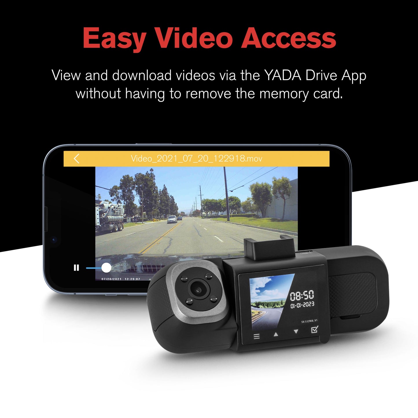 (2 Pack) Roadcam Dual Two-Way Recording Dash Cam with 1080P Front and Interior Cabin View, Smart G-Sensor, Wi-Fi App Compatible, 16GB SD Card Included. BT532698
