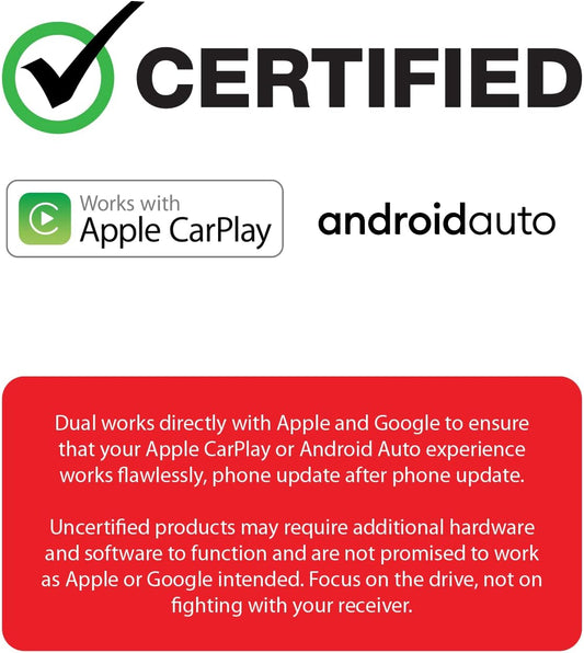 DCPA71 7-Inch Certified Apple Carplay Android Auto | Double DIN Touchscreen Car Stereo Radio | Bluetooth Hands Free Calling & Music Streaming | Backup Camera Input
