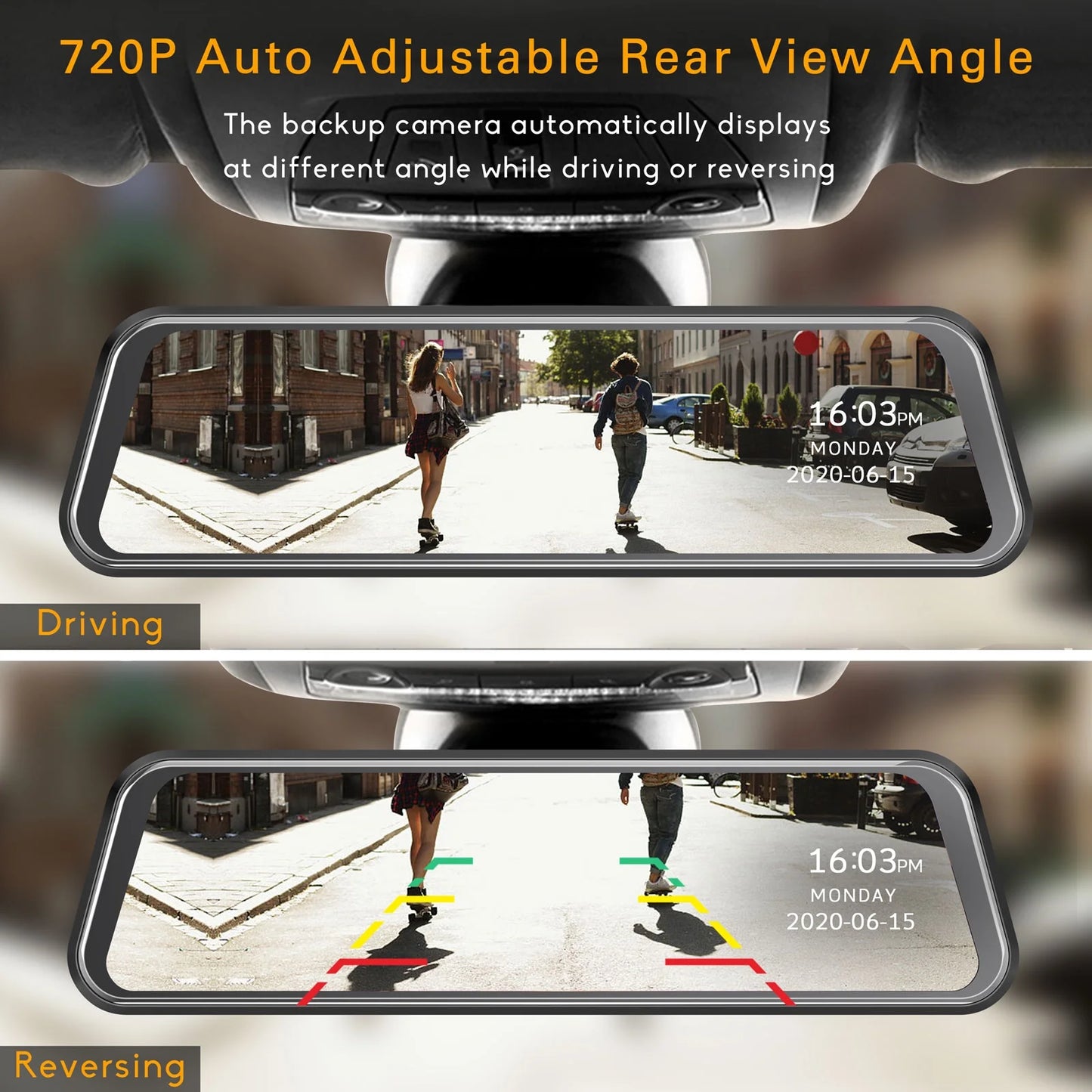 1080P Mirror Dash Cam for Car, 10" Full Touch Screen Dashcam Front and Rear, Night Vision, Parking Assist, Loop Recording, G-Sensor