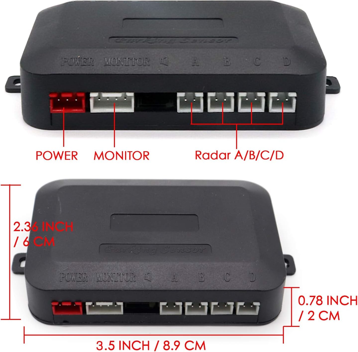 Car Auto Vehicle Visual Reverse Backup Radar System with 4 Parking Sensors LED Distance Detection Display Info Video Output Beep Sound Warning (Black Color)