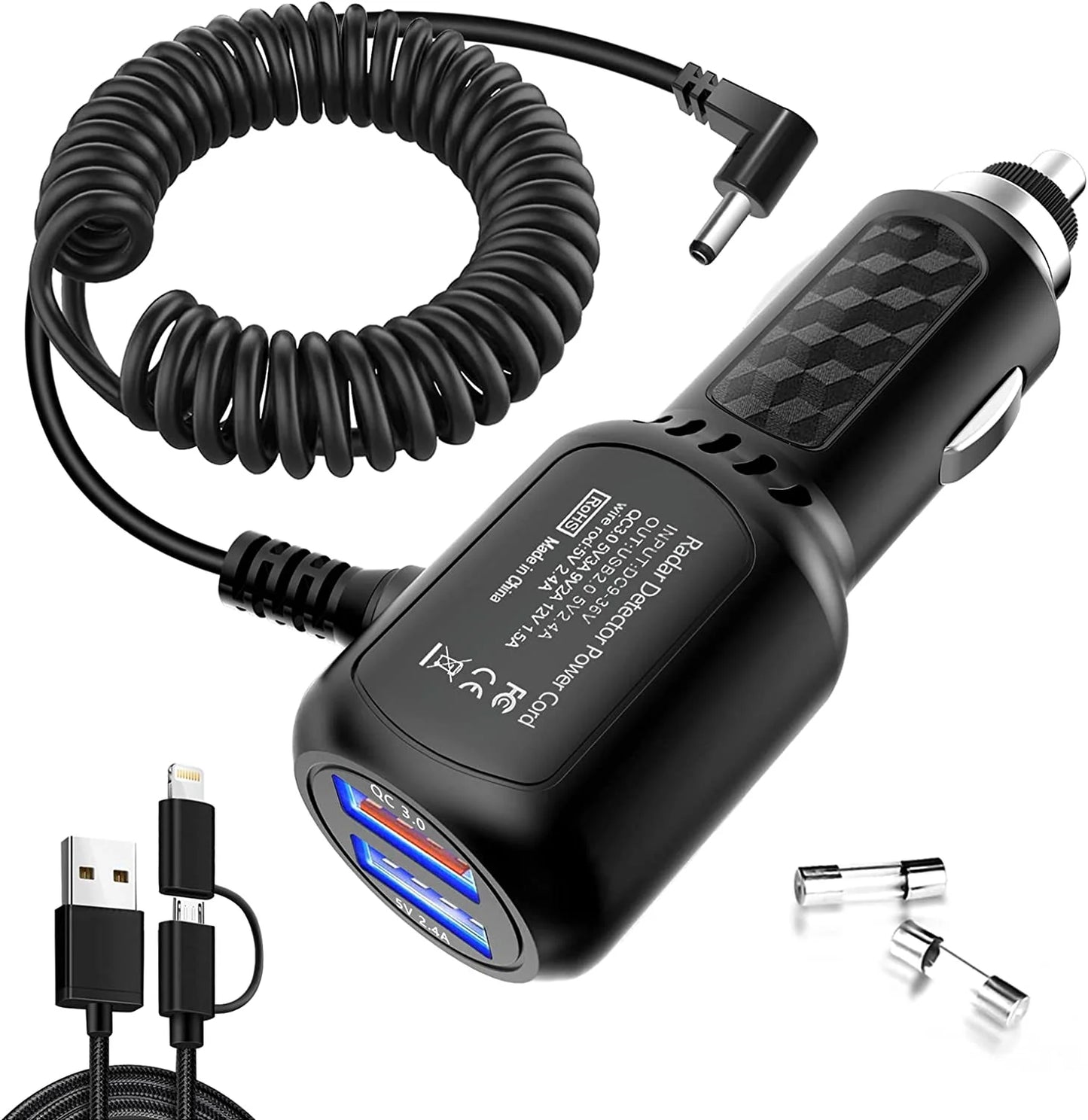 Radar Detector Power Cord,Dc3.5 Plug for Uniden Escort Valentine Beltronics Passport Cobra Whistler