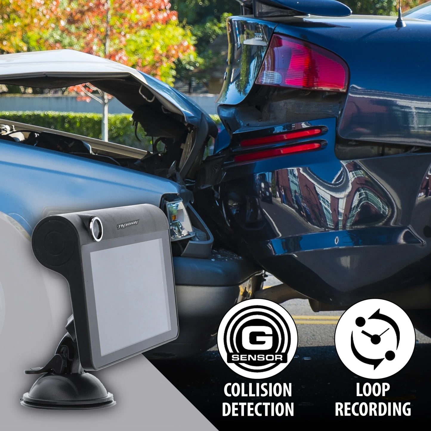 New Universal 4 Inch LCD 1080P HD Dual-Lens Dash Camera, G-Sensor Detects Motion and Accidents, Two Cameras, Micro-Sd Card Slot