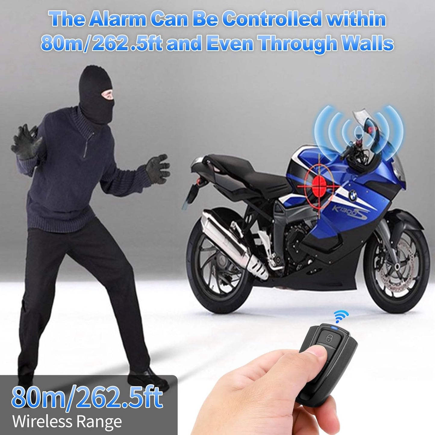 Anti-Theft Bike Alarm with Remote, Wireless Alarm System 115Db Loud Sound, 3D Motion Sensor, Waterproof, USB-C Rechargeable, LED Indicators, for Bike, Bicycle, Ebike, Motorcycle, Car, Trailer, Scooter