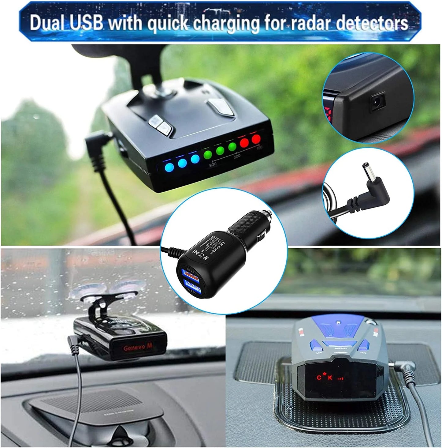 Radar Detector Power Cord,Dc3.5 Plug for Uniden Escort Valentine Beltronics Passport Cobra Whistler