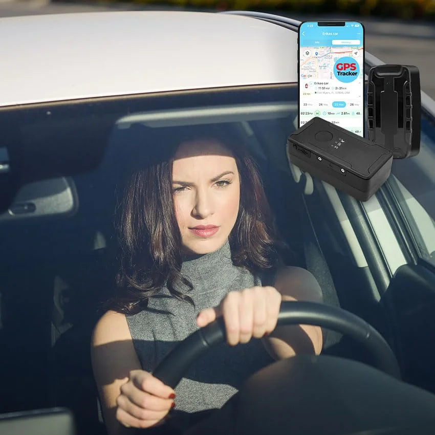 Small Magnetic GPS Tracker for Vehicles - Hidden Real Time Car Tracking Device, 4 - 6 Weeks Battery Life, Splash-Proof, Portable GPS Trackers for Kids & Seniors