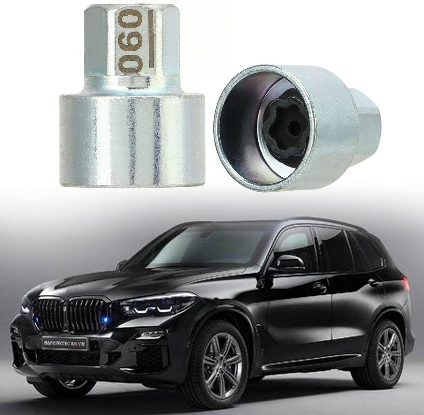 Car Wheel Lock Key anti Theft Lugnut Socket Metal Wheel Lock Lug Nut Remover Replacement for 1 3 5 6 7Series X1 X2 X3 X4 X5 X6 Z4 (060)