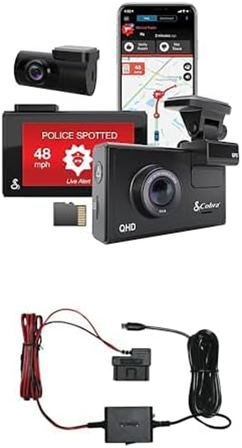 Smart Dash Cam with Interior Cam (SC 201) - Full HD 1080P Resolution, Built-In Wifi & GPS, Live Police Alerts, Incident Reports, Emergency Mayday, Drive Smarter App, 16GB SD Card Incl.