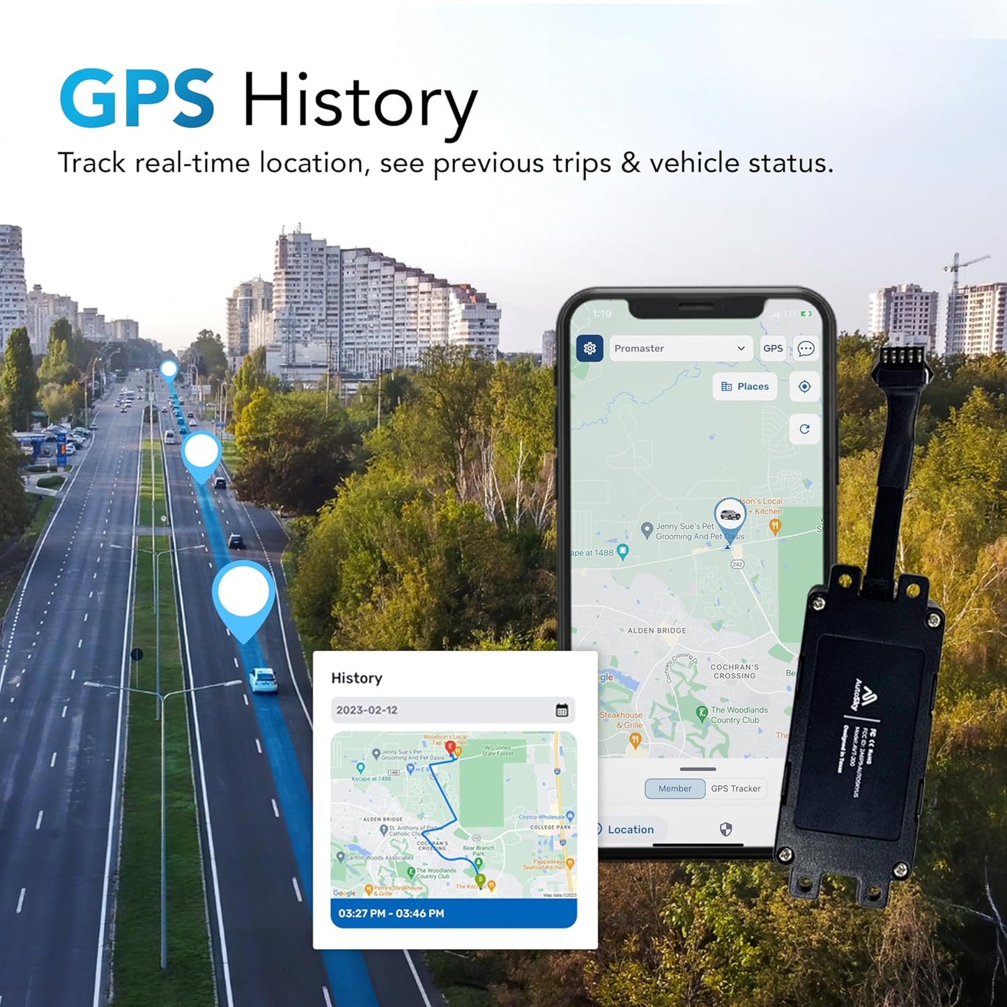 GPS Tracker - Vehicle Tracker - Asset Tracker - Hardwire Kit Included - No Recharging - 4G LTE - Real Time Location Tracking