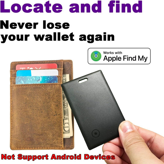 Slim Wallet Tracker Card with Find My Network - Works like Airtag, Locate Your Wallet Easily