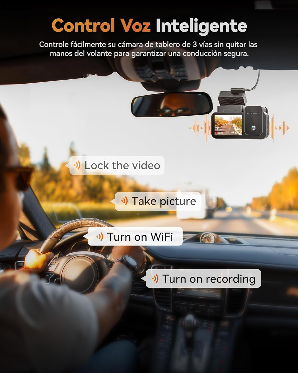 X5 3 Channel 4K Dash Cam, STARVIS 2 IMX678,4K+2.5K+1080P Front and Rear inside Triple Car Camera, Included 128GB Card, Voice Control, 5.8Ghz Wifi GPS, Touch Screen, Support 512GB Max