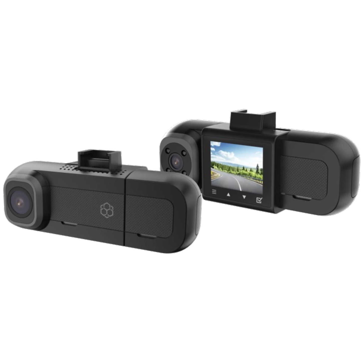 (2 Pack) Roadcam Dual Two-Way Recording Dash Cam with 1080P Front and Interior Cabin View, Smart G-Sensor, Wi-Fi App Compatible, 16GB SD Card Included. BT532698