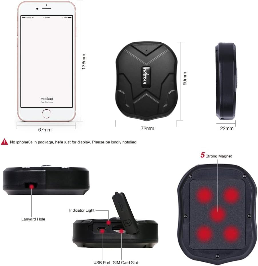 4G GPS Tracker for Vehicles Hidden Magnetic Vehicles GPS Tracker Locator Real Time GPS Tracker for Car Motorcycles Trucks with Anti-Theft Alarm,Stand by 50 Days Super Cheap $5 Monthly Fee - 4G TK905