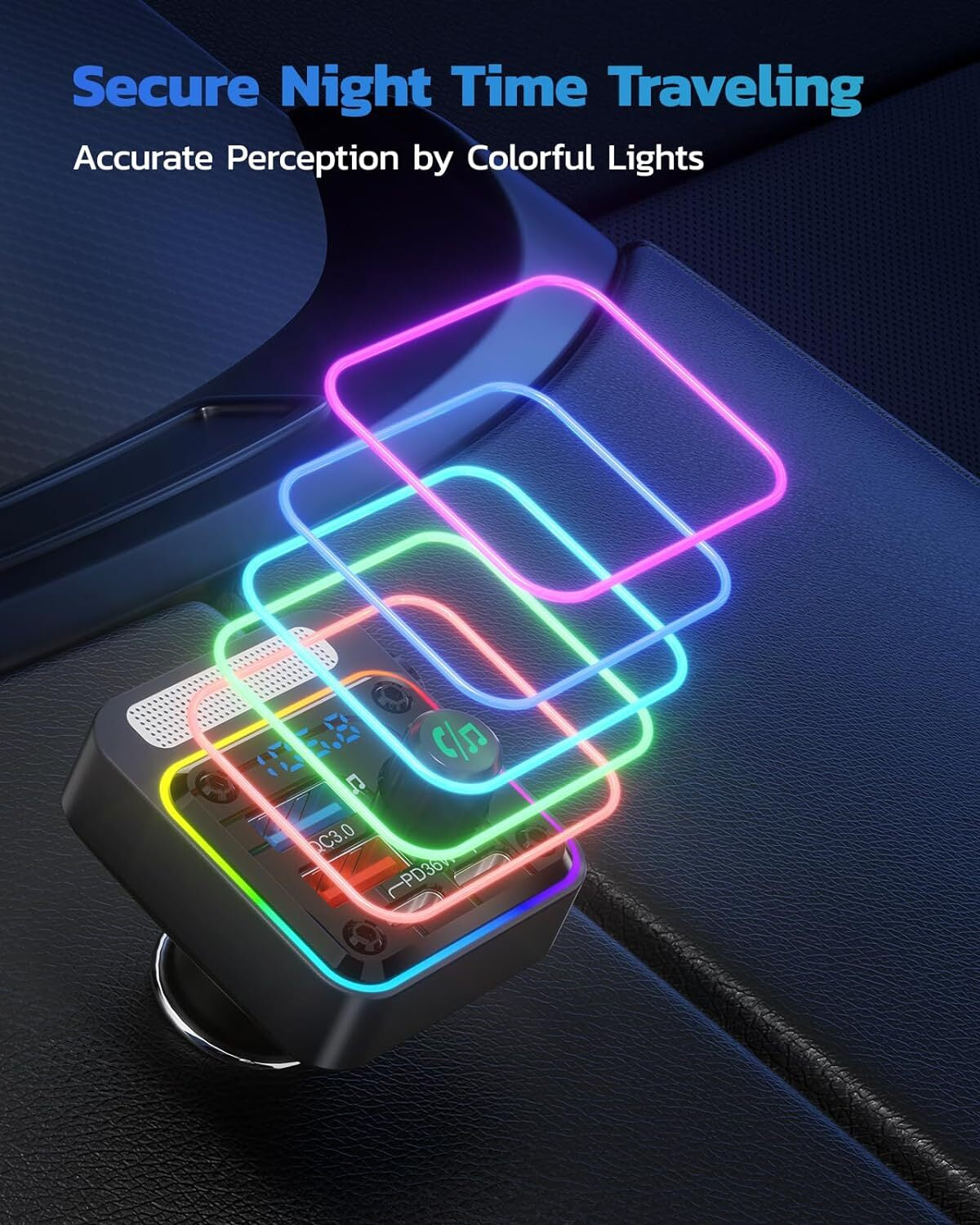 Cargador De Carro Para Celulares Con Blutu Bluetooth Musica Radio FM Llamadas