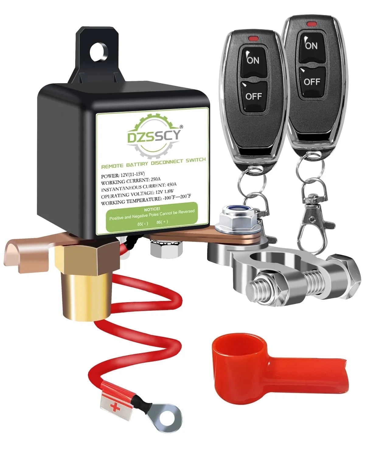 Remote Battery Disconnect Switch 12V, 250A, Upgrade Prevent Battery Drain,Disconnect Negative Car Kill Switch Anti-Theft,