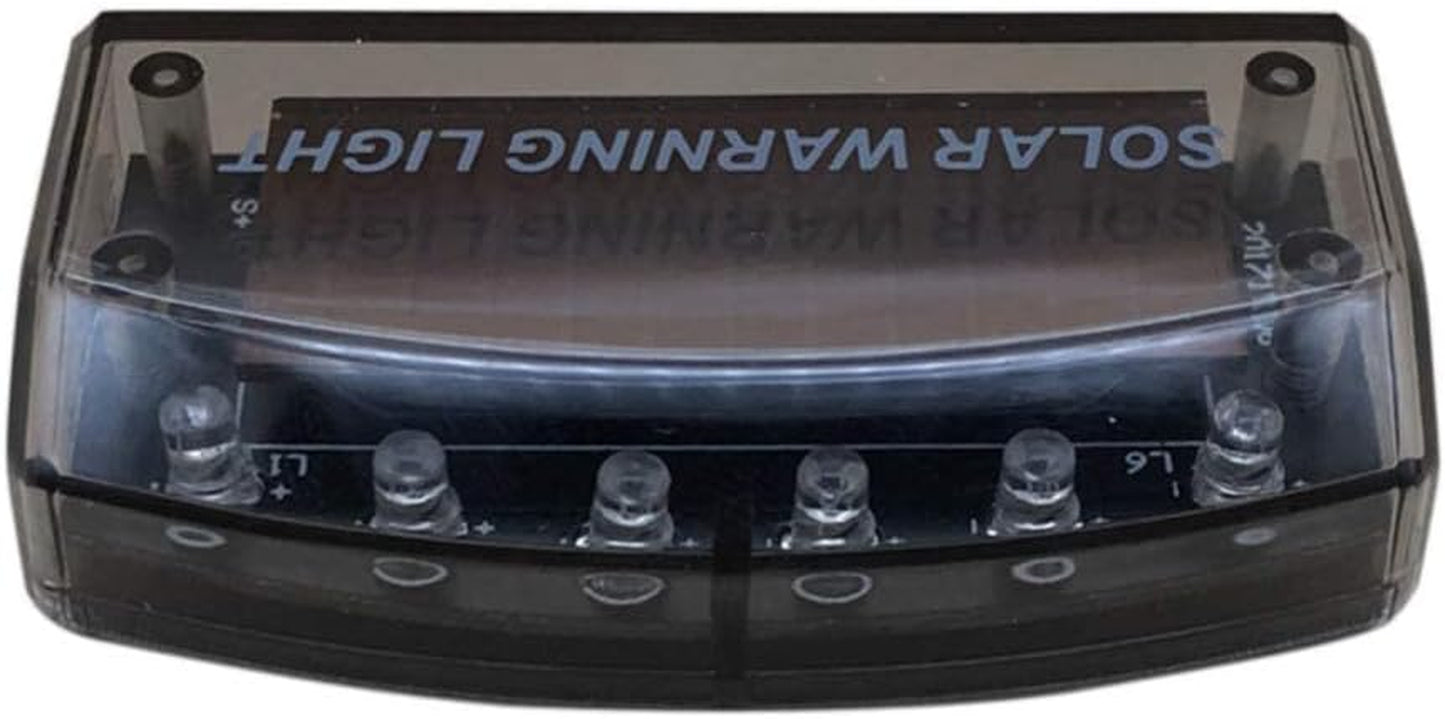 Car Fake Dummy Alarm Led Light Blue 6 LED Warning Light Solar Power Simulated Security Anti-Theft Flashing Light Car Burglar Alarm Light