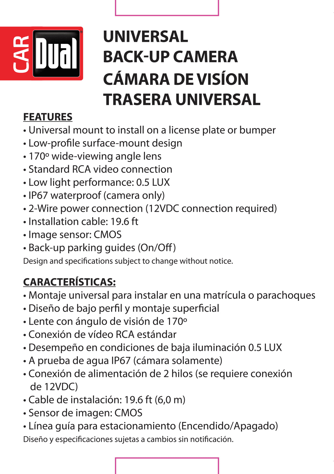 (2 Pack) Electronics XCAM200 Waterproof Full Color Backup Camera, Wide Viewing Angle Lens