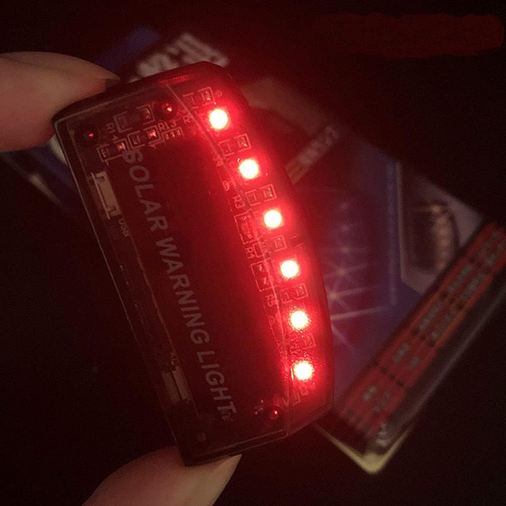 Car Fake Dummy Alarm Led Light Blue 6 LED Warning Light Solar Power Simulated Security Anti-Theft Flashing Light Car Burglar Alarm Light