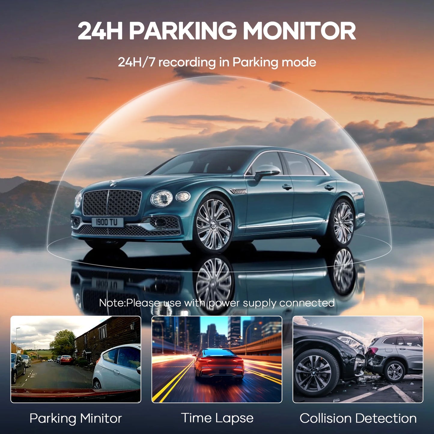 Car Dash Cam, 1080P Full HD Dash Camera, 1.5" LCD Screen, 170° Wide Angle, Emergency and Loop Recording, Parking Monitor, Night Vision,G-Sensor, WDR