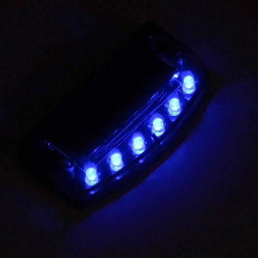 Car Fake Dummy Alarm Led Light Blue 6 LED Warning Light Solar Power Simulated Security Anti-Theft Flashing Light Car Burglar Alarm Light