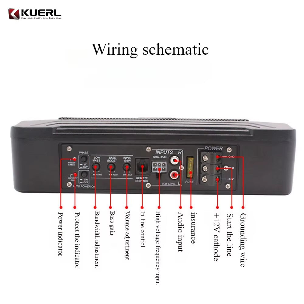 5X8 Inch Car Subwoofer Mini Car Audio Car Subwoofer with Amplifier Car Audio System Subwoofer Rms150W Subwoofer under the Seat