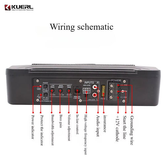 5X8 Inch Car Subwoofer Mini Car Audio Car Subwoofer with Amplifier Car Audio System Subwoofer Rms150W Subwoofer under the Seat