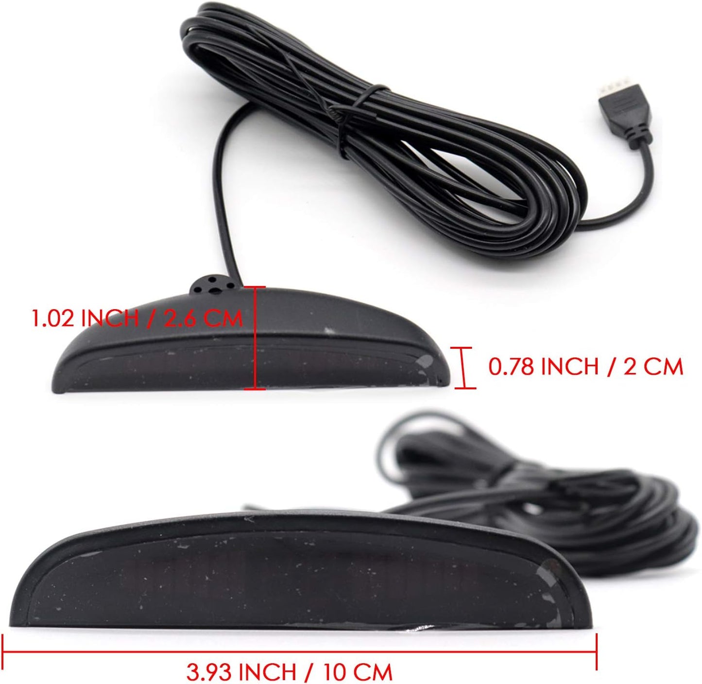 Car Auto Vehicle Visual Reverse Backup Radar System with 4 Parking Sensors LED Distance Detection Display Info Video Output Beep Sound Warning (Black Color)