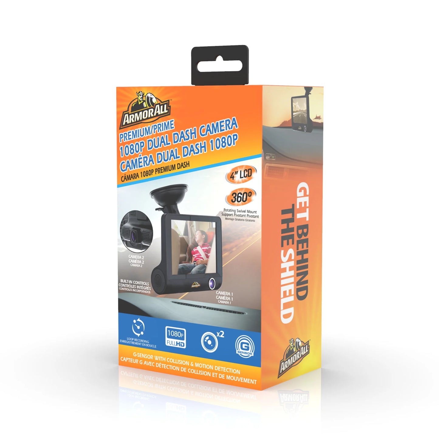New Universal 4 Inch LCD 1080P HD Dual-Lens Dash Camera, G-Sensor Detects Motion and Accidents, Two Cameras, Micro-Sd Card Slot