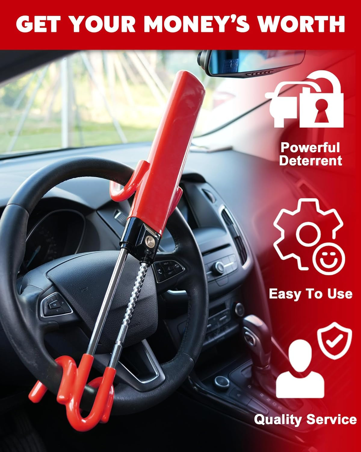 Steering Wheel Lock anti Theft Car Device Universal Theft Prevention Car Lock