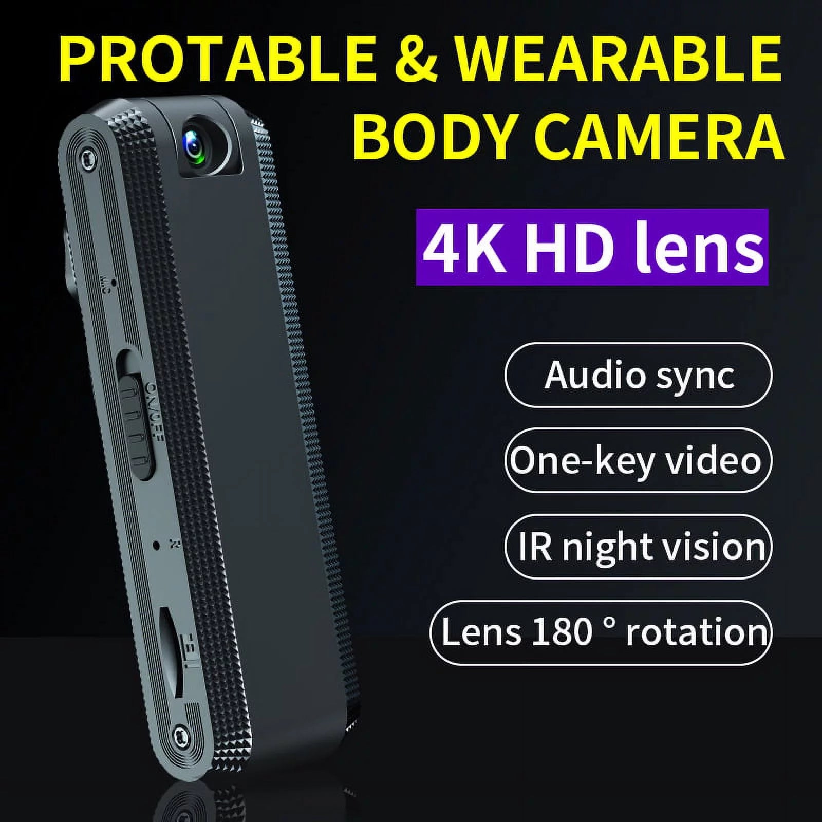 Small Body Camera 1080P Full HD ,Mini Body Camera with 128GB Memory Card,Premium Portable Body Camera with Night Vision and Motion Detection Wearable for Office, Law Enforcement, Security Guard