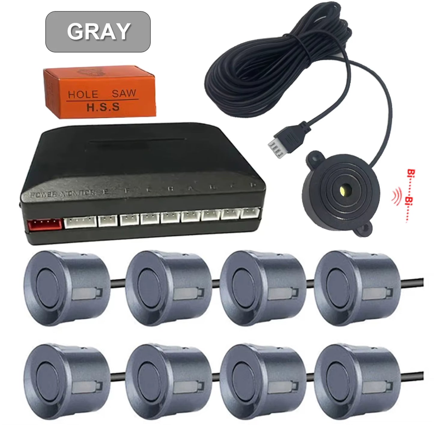 Buzzer Model Car Parktronic Multiple Radar Parkingsensor with 8 Sensors Reverse Backup Car Parking Radar Monitor Detector System