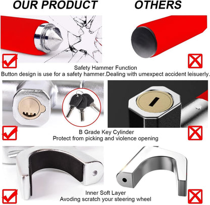 Steering Wheel Lock anti Theft Car Device Universal Theft Prevention Car Lock