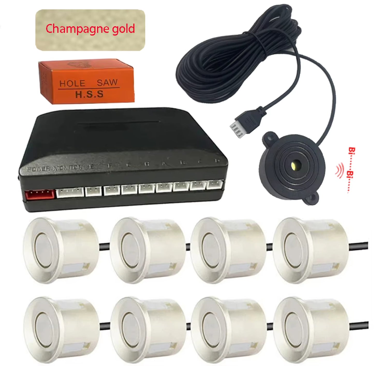 Buzzer Model Car Parktronic Multiple Radar Parkingsensor with 8 Sensors Reverse Backup Car Parking Radar Monitor Detector System