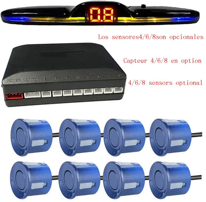 Multiple Radar Parking Sensor Kit Backlight Park Tronic LED Display System Backup Monitor Detector Assistant 4/6/8 Radar Sensor