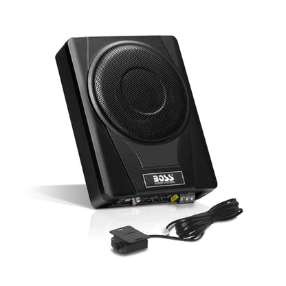 BASS8 8 Inch Powered under Seat Car Subwoofer – 800 Watts Max, Single 4 Ohm Voice Coil, Built-In Amp, Remote Subwoofer Control, Sold Individually