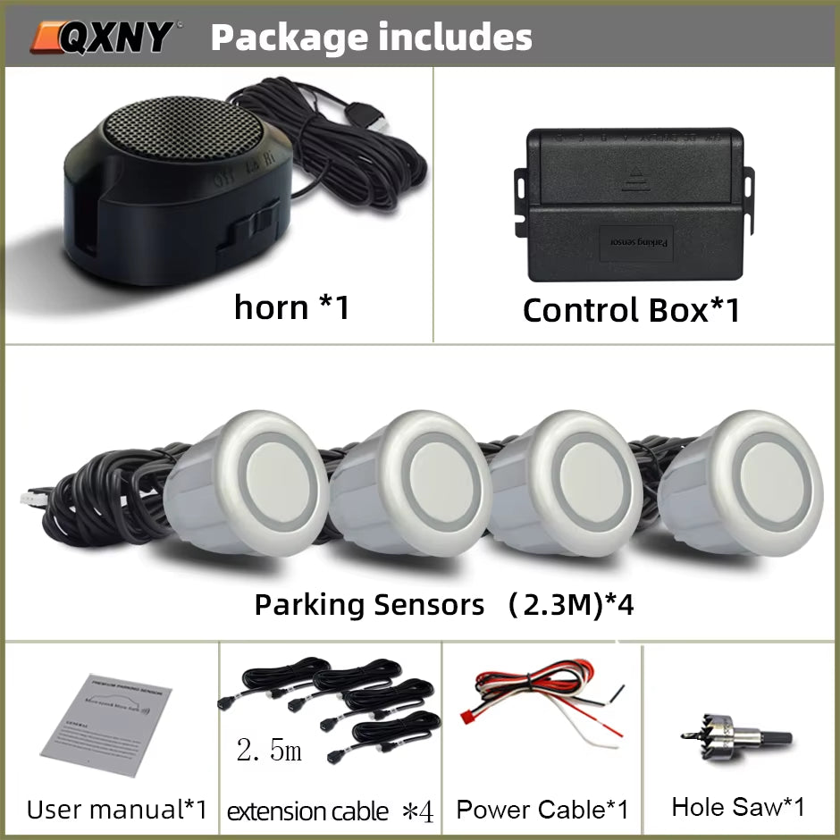 Parktronic Front Parking Sensor Kit for a Special Purpose, Vehicle Backup Radar Assistant System Buzzer Alarm Volume Universal