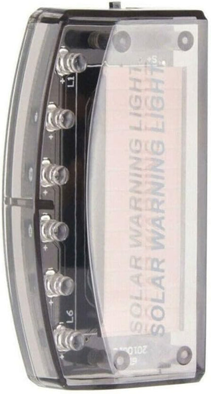 Car Fake Dummy Alarm Led Light Blue 6 LED Warning Light Solar Power Simulated Security Anti-Theft Flashing Light Car Burglar Alarm Light