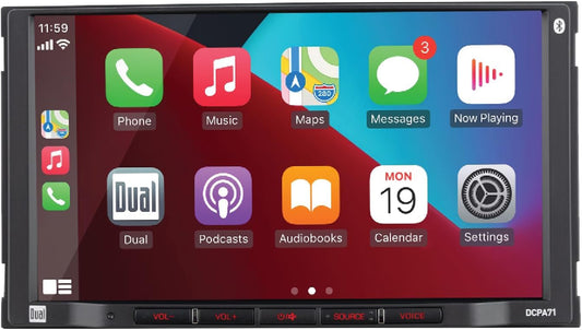 DCPA71 7-Inch Certified Apple Carplay Android Auto | Double DIN Touchscreen Car Stereo Radio | Bluetooth Hands Free Calling & Music Streaming | Backup Camera Input