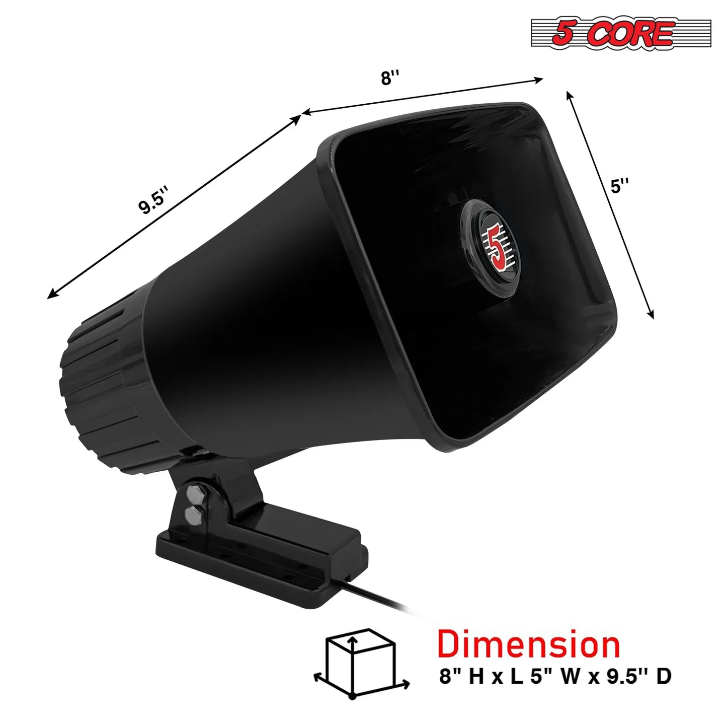 5Core Indoor Outdoor PA Horn Speaker 8 X 5 Inch Loud PA System 8 Ohm 65W Loud Siren Audio
