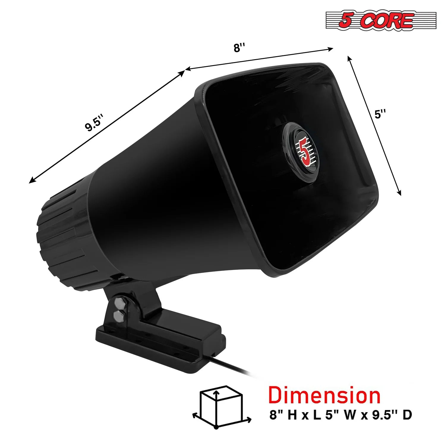 5Core Indoor Outdoor PA Horn Speaker 8 X 5 Inch Loud PA System 8 Ohm 65W Loud Siren Audio