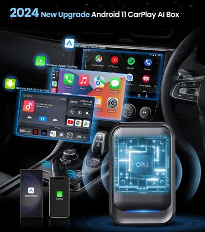 Wireless Carplay Adapter, Android Auto Adapter for Car with Google Play/Netflix/Youtube/Google Map, Grey