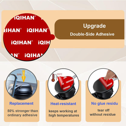 Extra Strong Adhesive Sticker Pads for Car Phone Mounts - 6Pcs Double-Sided Very High Bond Circle Tape, 80Mm (3.15") round Sticky Replacement for Suction Cup Itmes Car Dashboard Dash Camera GPS